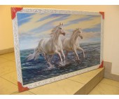 Картина репродукция 60Х100 №110 Белые лошади