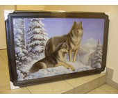 Картина холст (60Х100) №55 Два Волка Зима