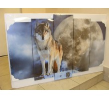 Модульная картина 5 частей 120x80 №233 Волк луна