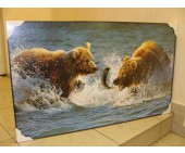 Картина премиум 60Х100 №3 Медведи ловят рыбу